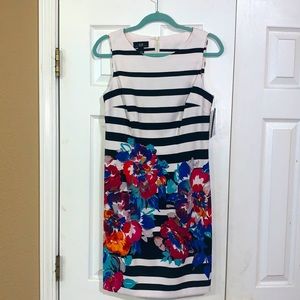 New Women’s Floral Stretch Twill Dress - Size 8